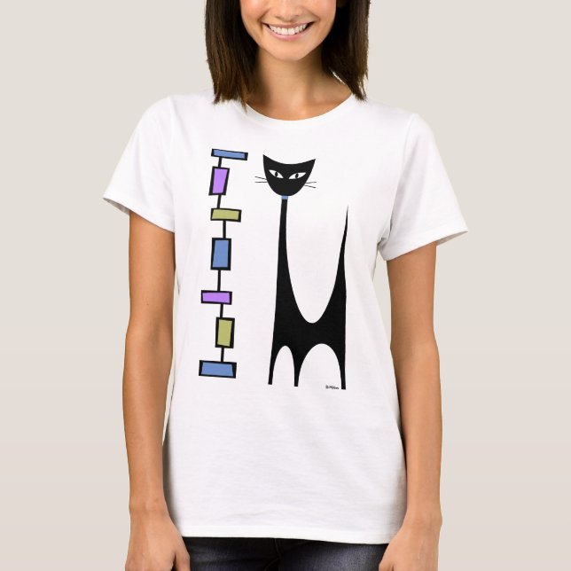 Atomare Katze mit Mod-Rechtecken 2 T-Shirt (Vorderseite)