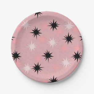 Atomare rosa Sternenexplosionen-Papierplatte Pappteller
