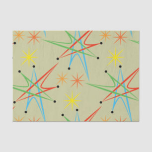 Atomare Sternexplosion Retro mehrfarbiges Muster Seidenpapier