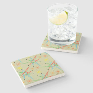 Atomare Sternexplosion Retro mehrfarbiges Muster Steinuntersetzer