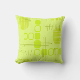 Atomarer abstrakter Rindenstoff Chartreuse Kissen