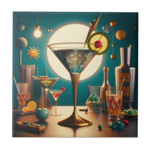Atomarer futuristischer Leiterplatten-Martini Fliese