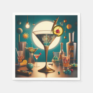 Atomarer futuristischer Leiterplatten-Martini Serviette
