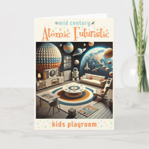 Atomarer Futuristischer Weltraumzeitalter-Kindersp Karte