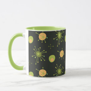 Atomarer MCM-Sternenexplosions-Muster Grün, Orange Tasse
