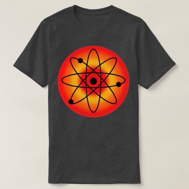 Atomarer roter Hintergrund T-Shirt (Design vorne)