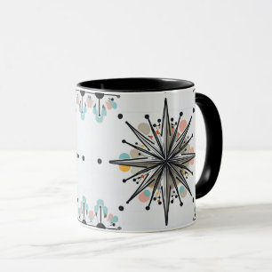 Atomarer Sternenexplosion Retro Mitte des 20. Jahr Tasse