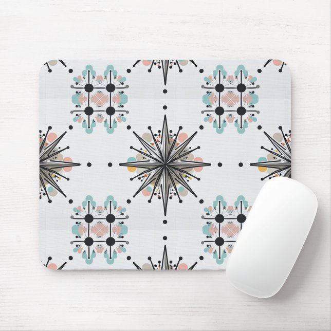 Atomarer Sternenexplosion Retro Mitte des Jahrhund Mousepad (Mit Mouse)