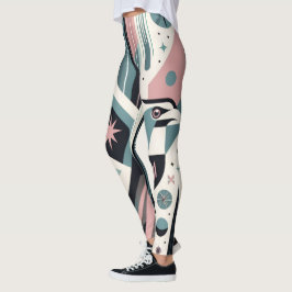 Atomarisches Retro-Adler-Geometrisches Muster Leggings