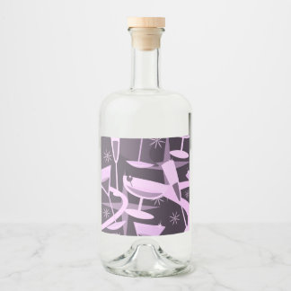 Atomarisches Retro-Martini-Cocktail-Muster aus den Alkoholflaschenetikett