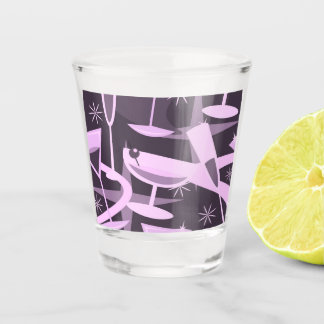Atomarisches Retro-Martini-Cocktail-Muster aus den Schnapsglas