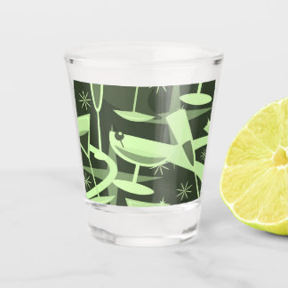 Atomarisches Retro-Martini-Cocktail-Muster aus den Schnapsglas