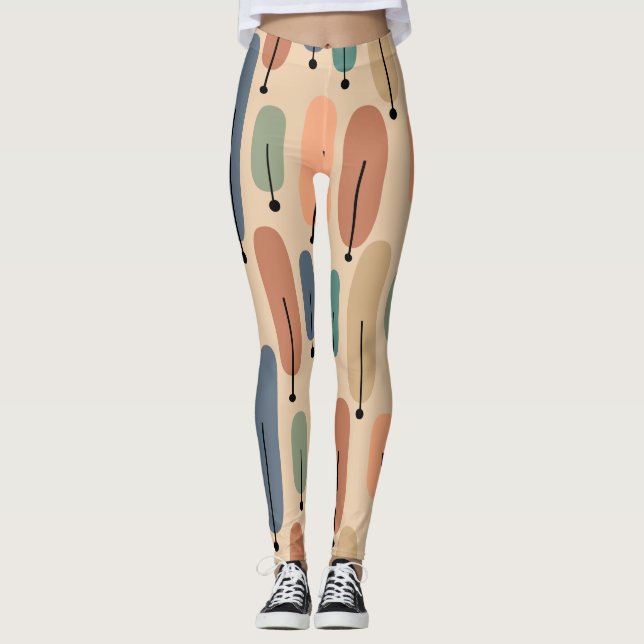 Atombäume Retro Leggings (Vorderseite)