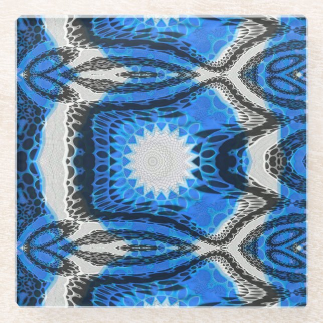 Atomblau Glasuntersetzer (Vorderseite)