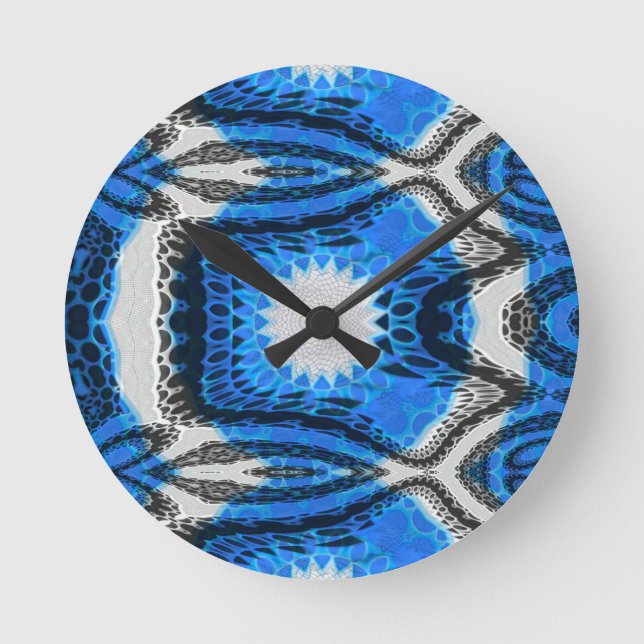 Atomblau Runde Wanduhr (Vorderseite)