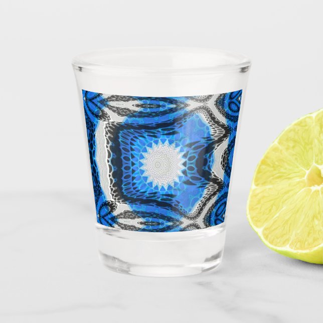 Atomblau Schnapsglas (Vorderseite)