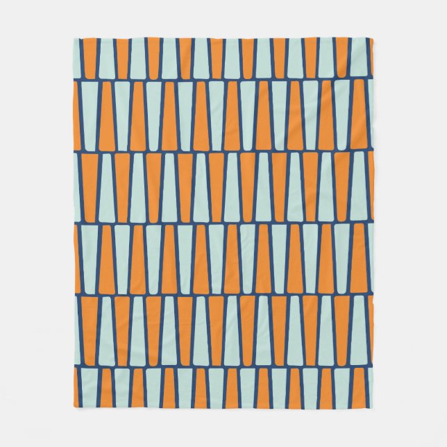 Atomblöcke aus dem Mittelalter, Aqua, Orange, Blau Fleecedecke (Vorderseite)