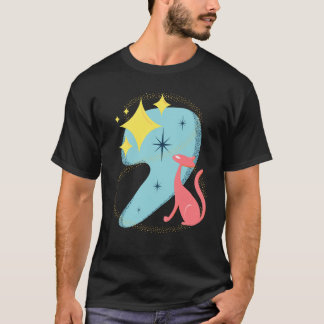 Atombombenkatze im modernen Stil des Mitteljahrhun T-Shirt
