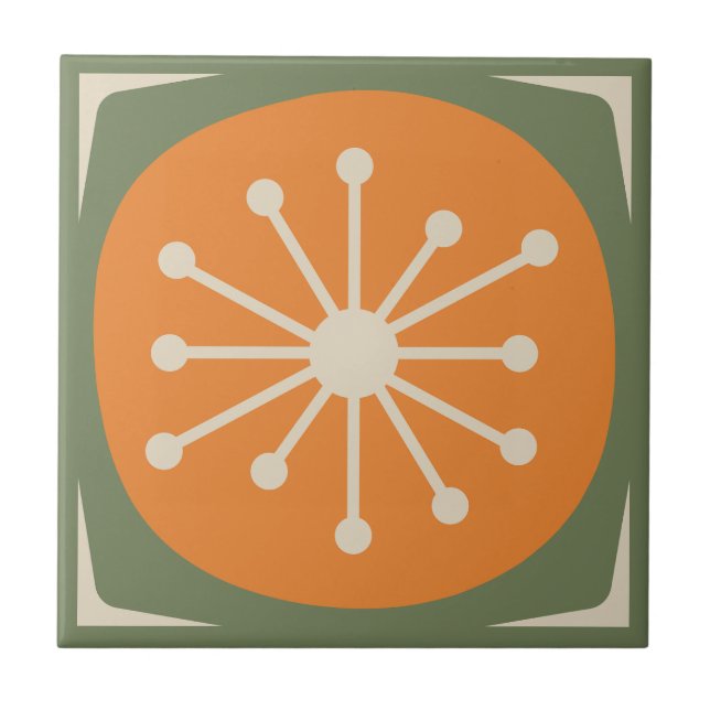 Atomdot Mid Century Moderner Retro 50er 60er Fliese (Vorderseite)
