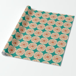 Atomdots Mitte Jahrhundert Moderne orange Beige Aq Geschenkpapier