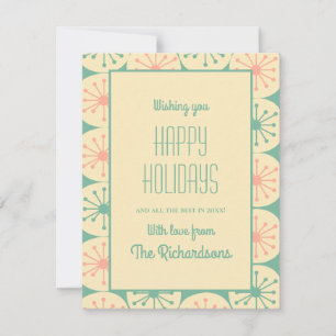 Atomdots Mitte Jahrhundert Retro Vintager Urlaub Feiertagskarte