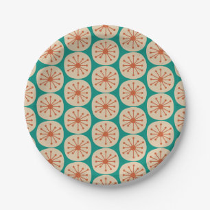 Atomdots Retro Mitteljahrhundert Modernes 50er Mus Pappteller