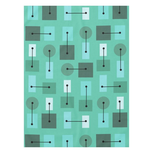 Atome Age Simple Shapes Türkis Tischdecke (Vorderseite)