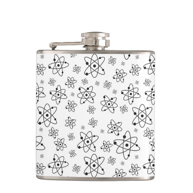 Atome Retro Atomalge Muster Flachmann (Vorderseite)