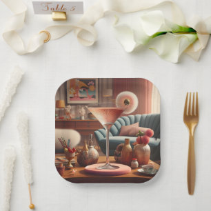 Atomfuturistic Cherry Blossom Martini Pappteller