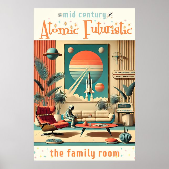Atomfuturistic Florida Space Age Family Room Poster (Vorne)