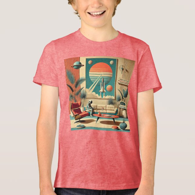 Atomfuturistic Florida Space Age Family Room Tri-Blend Shirt (Vorderseite)
