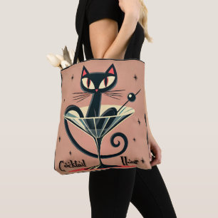 Atomfuturistic Space Age Black Cat Martini Tasche