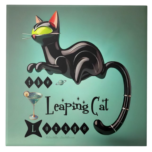 Atomfuturistic The Leaping Cat Lounge Fliese (Vorderseite)