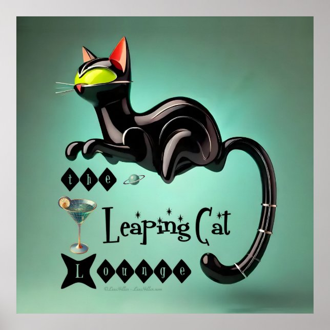 Atomfuturistic The Leaping Cat Lounge Poster (Vorne)