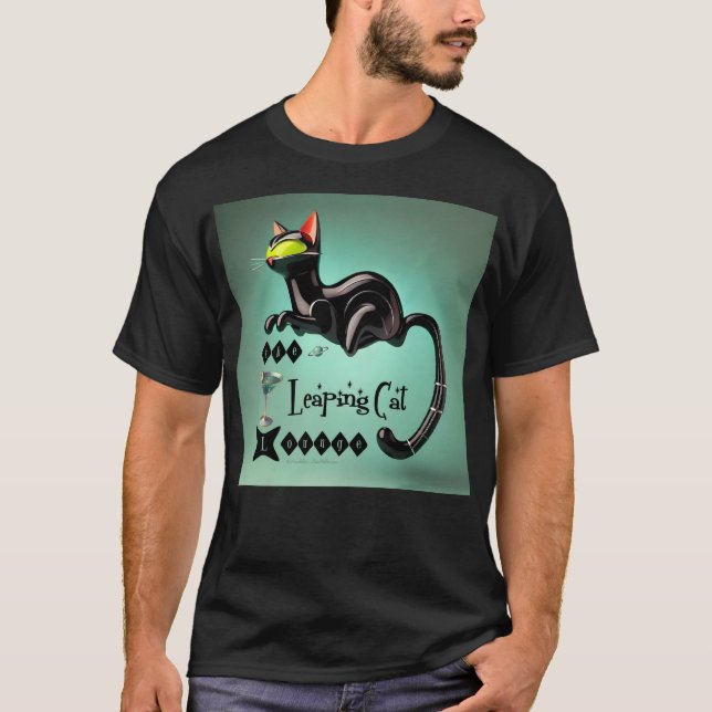 Atomfuturistic The Leaping Cat Lounge T-Shirt (Vorderseite)