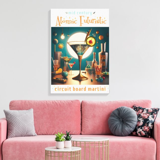 Atomfuturistische Schalttafel Martini Leinwanddruck (Insitu (Wohnzimmer))