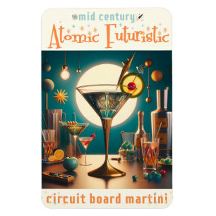 Atomfuturistische Schalttafel Martini Magnet