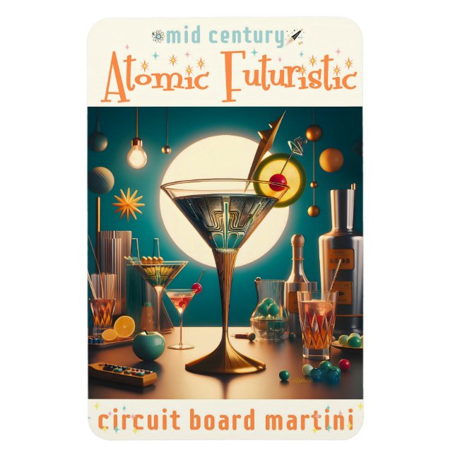 Atomfuturistische Schalttafel Martini Magnet (Vertikal)