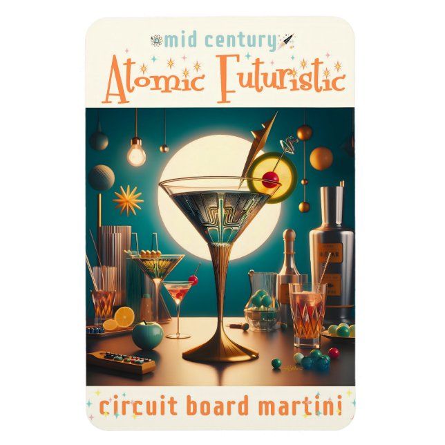Atomfuturistische Schalttafel Martini Magnet (Vertikal)