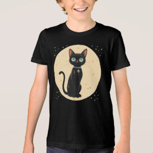 Atomfuturistischer Schwarzkatzenmoon Tri-Blend Shirt