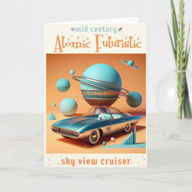 Atomfuturistischer Sky View Cruiser Car Karte (Vorderseite)