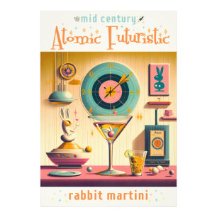 Atomfuturistisches Kaninchen Martini Mitte des Jah Fotodruck