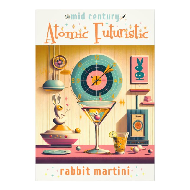 Atomfuturistisches Kaninchen Martini Mitte des Jah Fotodruck (Vorne)