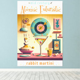 Atomfuturistisches Kaninchen Martini Mitte des Jah Leinwanddruck