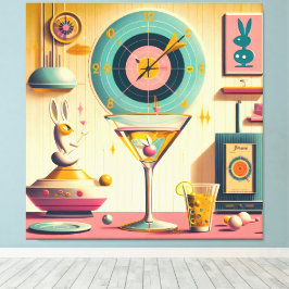 Atomfuturistisches Kaninchen Martini Mitte des Jah Leinwanddruck