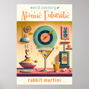 Atomfuturistisches Kaninchen Martini Mitte des Jah Poster