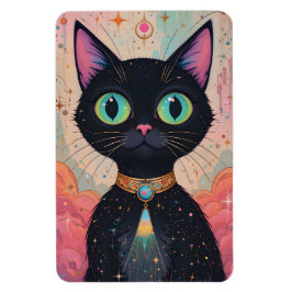 Atomfuturistisches Kosmisches Schwarzes Katzenuniv Magnet