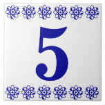 Atomhausnummer-Fliese Fliese<br><div class="desc">Ordnungszahl-Fliese - Blau auf Weiß mit der Grenze eines Druckers.</div>