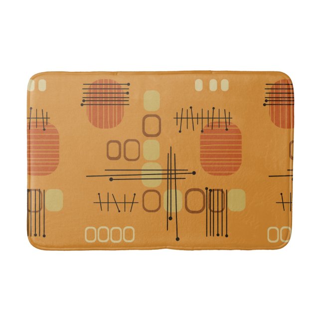 Atomic Abstrakt Barkcloth Ochre Badematte (Vorderseite)