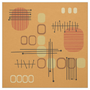 Atomic Abstrakt Barkcloth Ochre Stoff